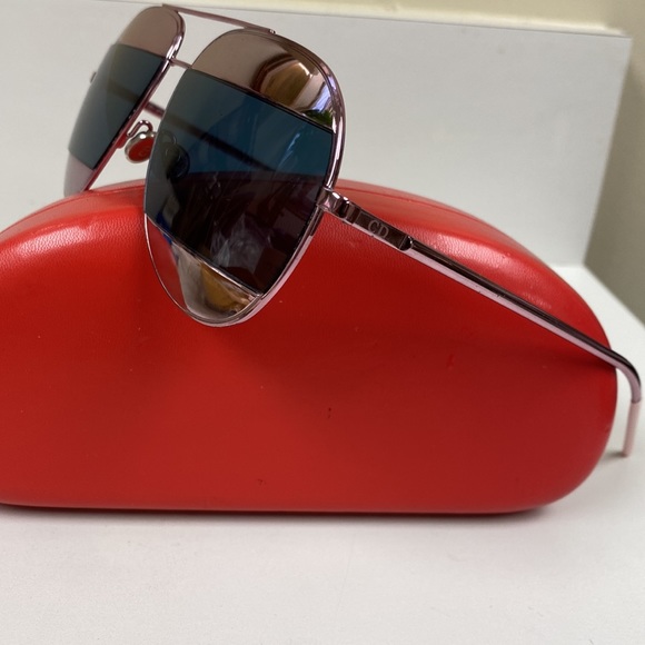Dior Pink Blue Mirrored Logo Aviators NeverUsed - Picture 7 of 14